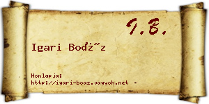 Igari Boáz névjegykártya